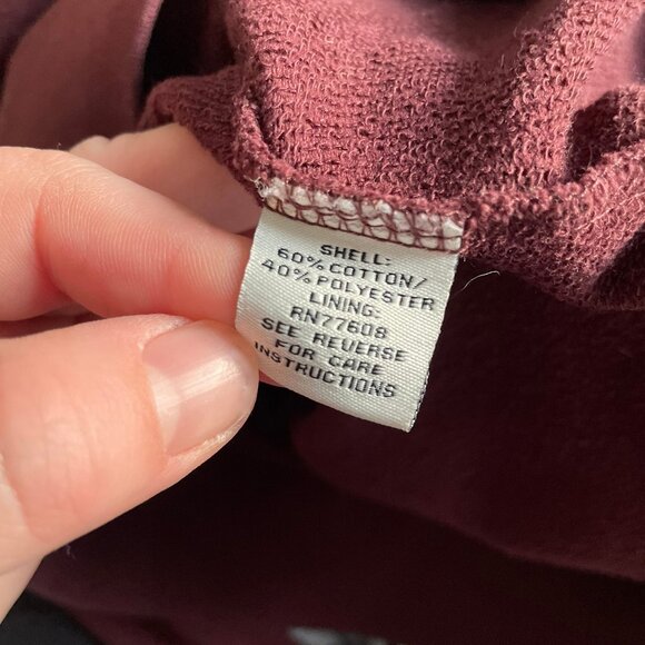 J Peterman Being Comfortable V Neck Sweatshirt Small S Burgundy Red Pullover - Picture 4 of 5